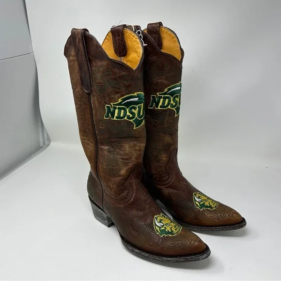 College Gameday leather cowboy boots NDSU NWOT sz